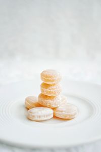 Close-up of dessert in plate on table