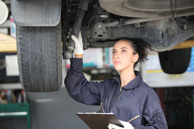 Portrait of woman working