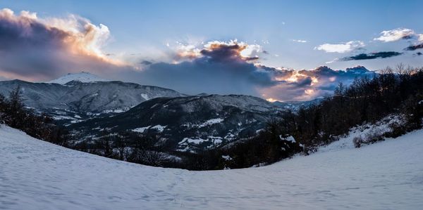 Scenic view of mountains against sky