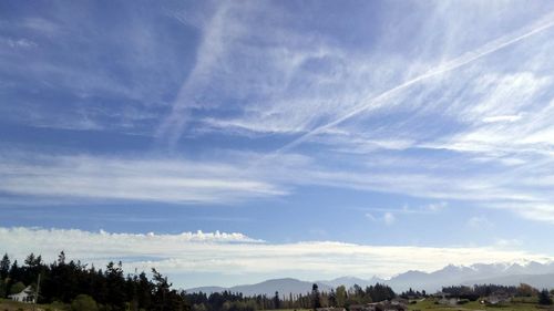 Scenic view of mountains against cloudy sky