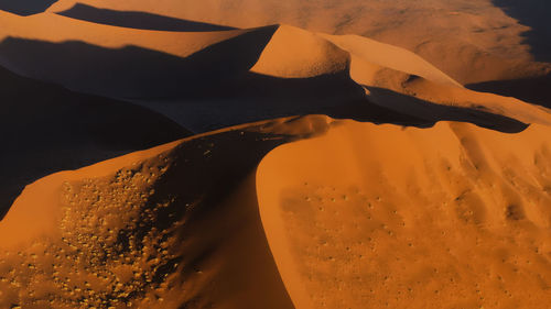 Close-up of sand dunes in desert