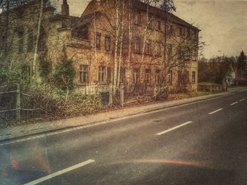 Road along buildings