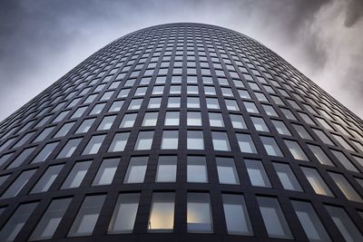 Low angle view of modern building against sky