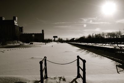 Scenic view of sea at sunset