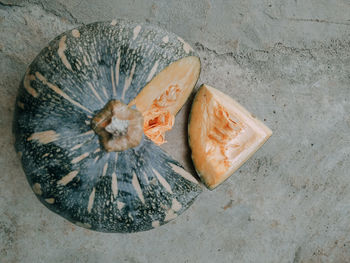 High angle view of fruit on plate