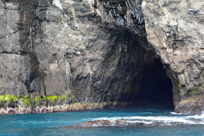 Rock formation in sea