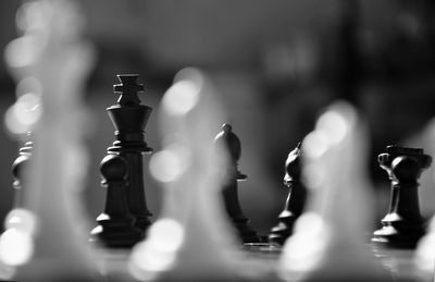 Close-up of chess pieces