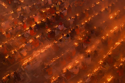 Aerial view of rakher upobash,a hindu festival 