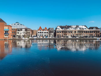 Reflection of buildings in water