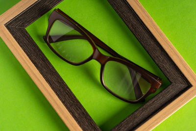 High angle view of sunglasses on table