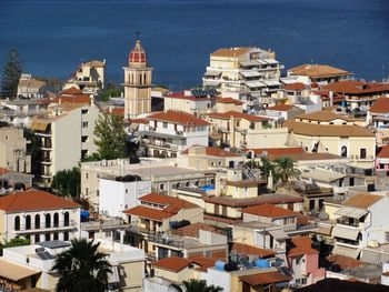 High angle view of townscape against sky