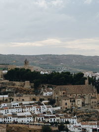 High angle view of cityscape against sky