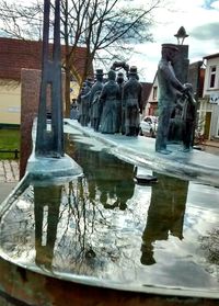 Reflection of building in water