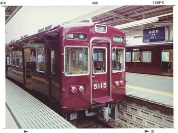 Train at railroad station platform