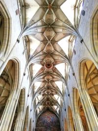 Low angle view of ornate ceiling in historic building