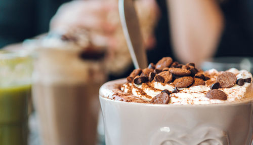 Close-up of frothy drink