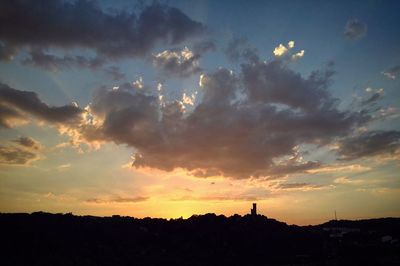 Silhouette of landscape at sunset