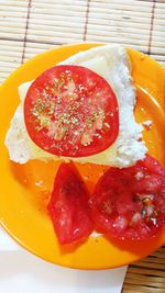 Close-up of served food in plate