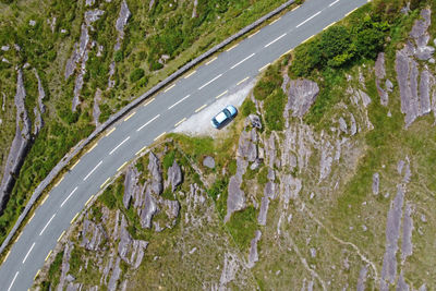 High angle view of road