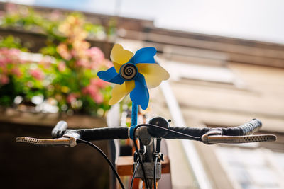 Close-up of toy bicycle