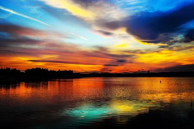 Scenic view of dramatic sky during sunset