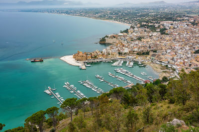 High angle view of city