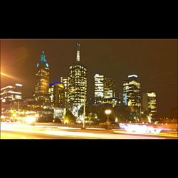 Illuminated city at night