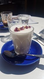 Close-up of drink in glass on table