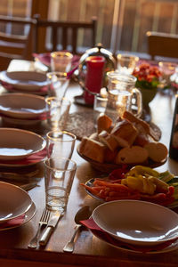 Close-up of food on table