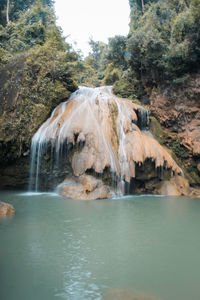 Scenic view of waterfall