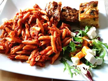 Close-up of meal served in plate