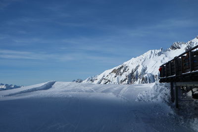 Snow covered mountain against sky
