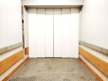 Closed door of building