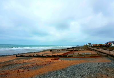 Scenic view of beach against sky