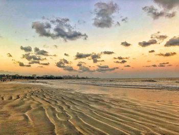 Scenic view of beach during sunset