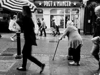 People standing in city