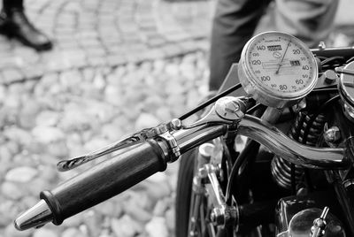 Close-up of man with bicycle