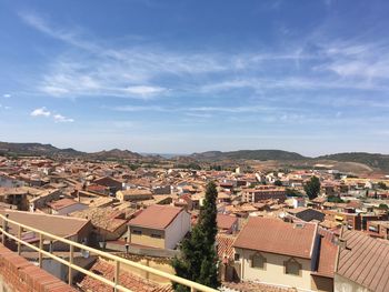 High angle view of townscape against sky