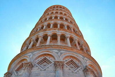 Low angle view of tower against clear sky