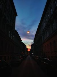 View of city street at night