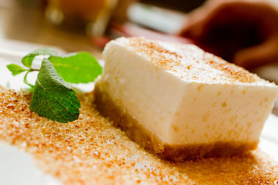Close-up of cheesecake