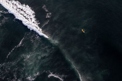 Sea kayaking in pacific ocean 
