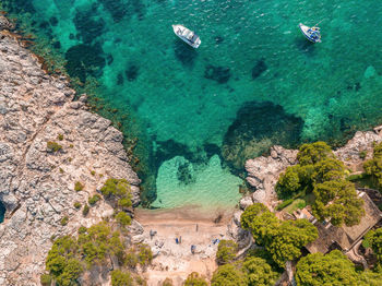 Beautiful bay with sailing boats yacht, mallorca island, spain.