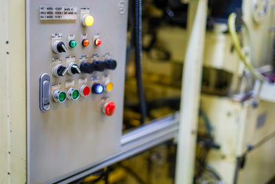 Close-up of control panel