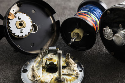 High angle view of food on table