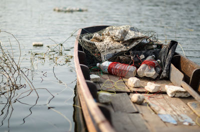 Garbage on boat