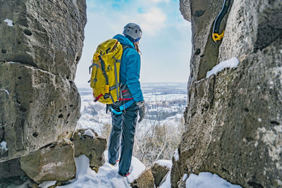 Climber enjoys stunning view of ontario from escarpment