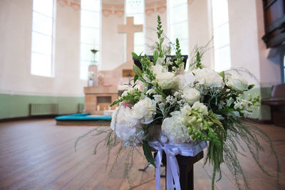 Flower arrangement at church