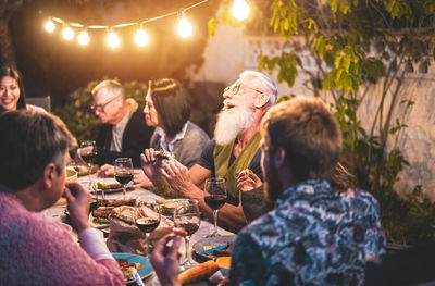 Group of people in restaurant