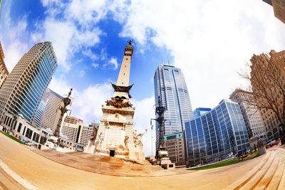 Low angle view of buildings against sky